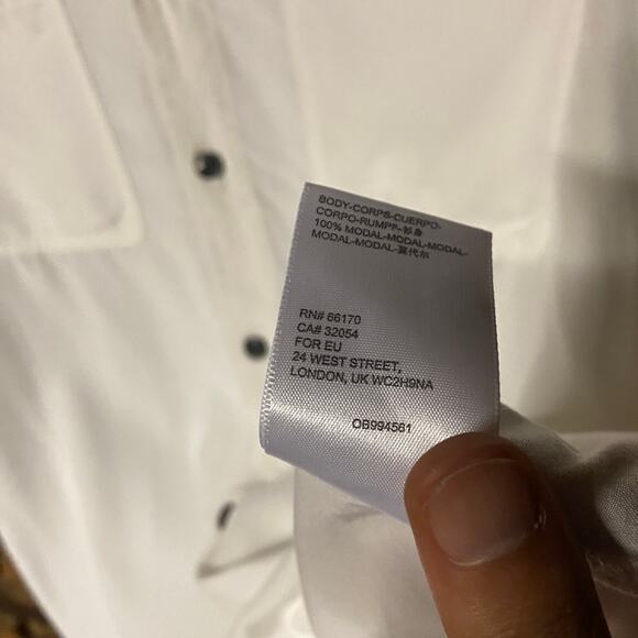 Urban Outfitters White Modal Short Sleeve Button Down Shirt Men's Size Small - Picture 6 of 7